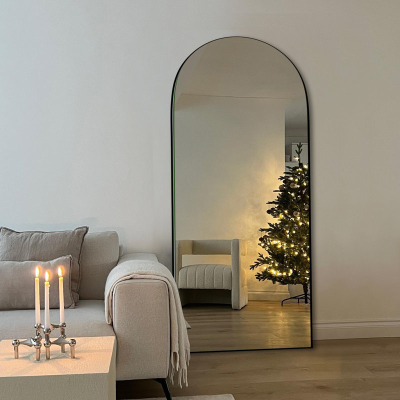 Miroir de plancher Leeron, Noir, 70,9 po x 23,6 po