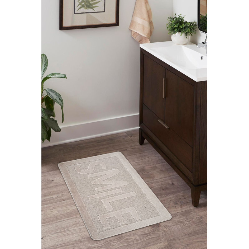 Tapis de bain de haute qualité, couleur vison, 23,6 po x 39,4 po | 100% polypropylène, épaisseur totale: 0,4 po, semelle antidérapante en latex naturel | Lavable à la machine à cycle délicat, doux et durable pour le confort de la salle de bain