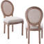 Chaise d'appoint à dossier très Louis Atai en beige / chêne