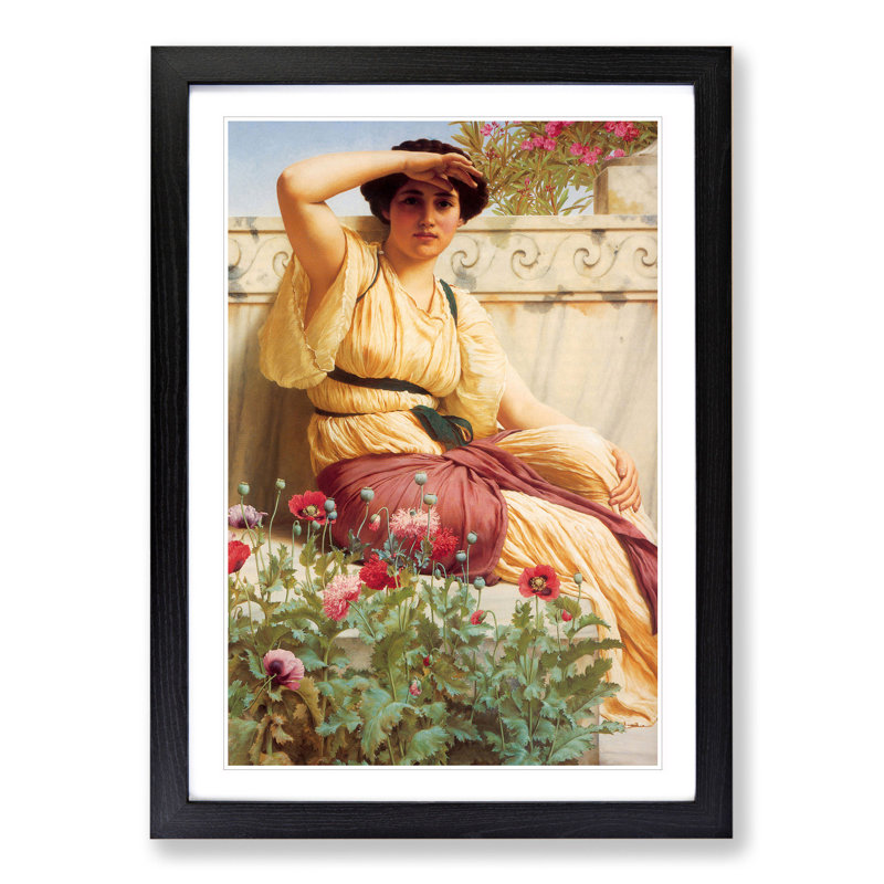 A Tryst by John William Godward - Picture Frame Graphic Art, 48cm H x 36cm W x 2cm D, Black Framed