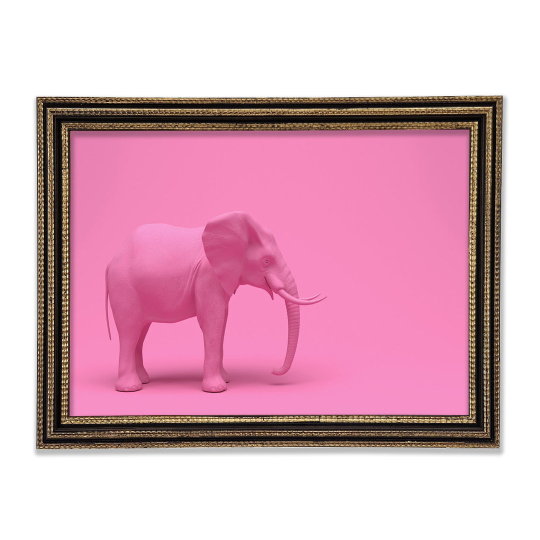 Der rosa Elefant Gerahmter Druck