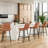 Brown Faux Leather Dining Table Counter Height Stools Of 2, Metal Legs, Comfortable Seating, Easy To Assemble, For Coffee Shops Mid Century Chairs Assembly,-153980994
