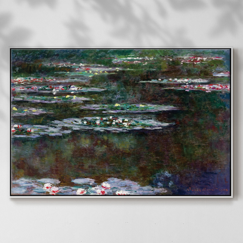 Water Lilies, 1904 03, reproduction d'art sur toile, H 25 po x l 37 po x P 2 po, Blanc