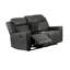 Ensemble 2 pièces: canapé et causeuse inclinables avec console, microfibre polie gris anthracite-699437793