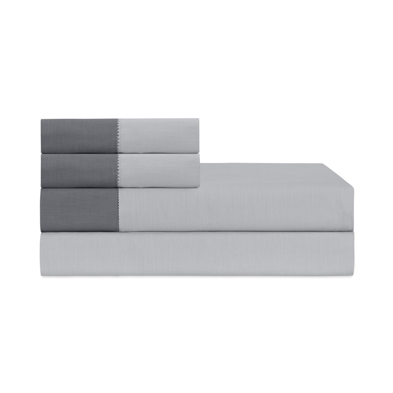 Doppio Sateen Sheet Set, Silver CH, Twin Sheet Set