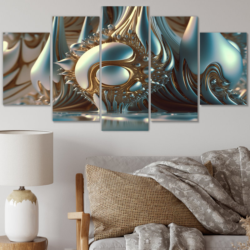 Keiser - Fractals, reproduction sur toile - 5 panneaux