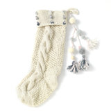 White Hand Knit Stocking
