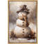 Charmant bonhomme de neige souriant avec écharpe et chapeau haut de forme-106068630-106068625