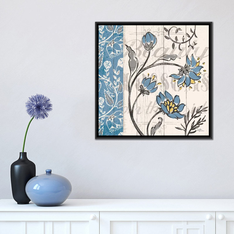«Blooming Season II», impression sur toile tendue, H 18 po x l 18 po x P 1,5 po, Toile encadrée noire, Pas de tapis