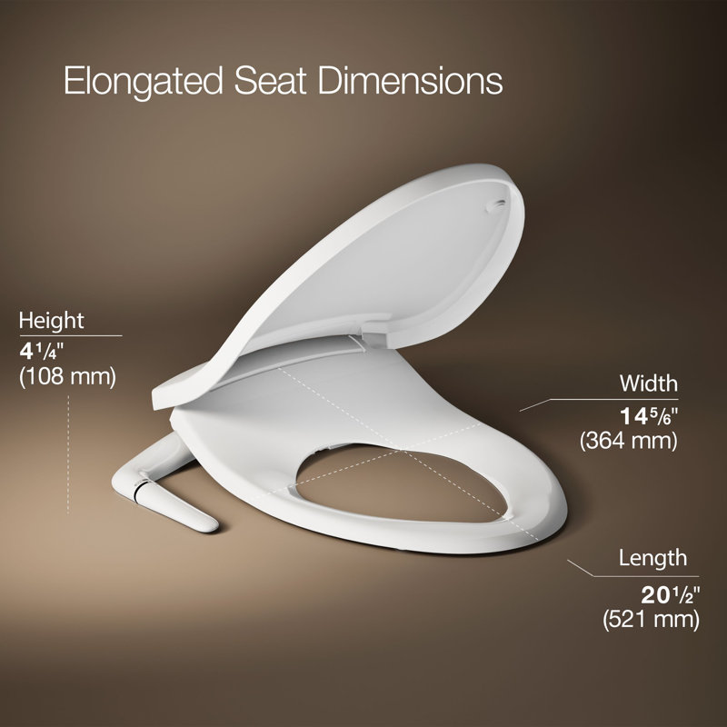 Puretide Toilet Elongated Bidet Seat, White