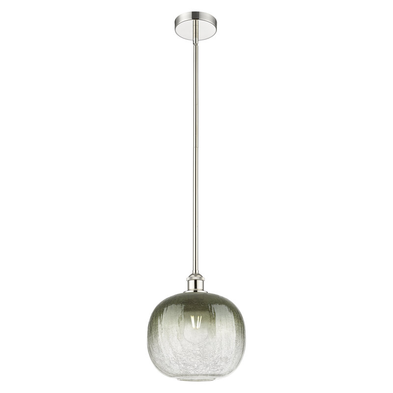 Edison - Brookhaven Sphère - Mini-luminaire suspendu avec tige 11 po 1 lumière, Ardoise, Nickel poli