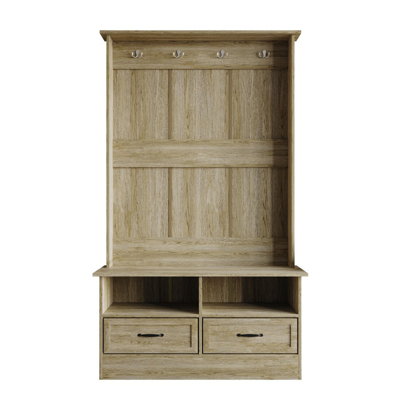 Arbre d'entrée avec armoire de rangement en brun, Chêne clair
