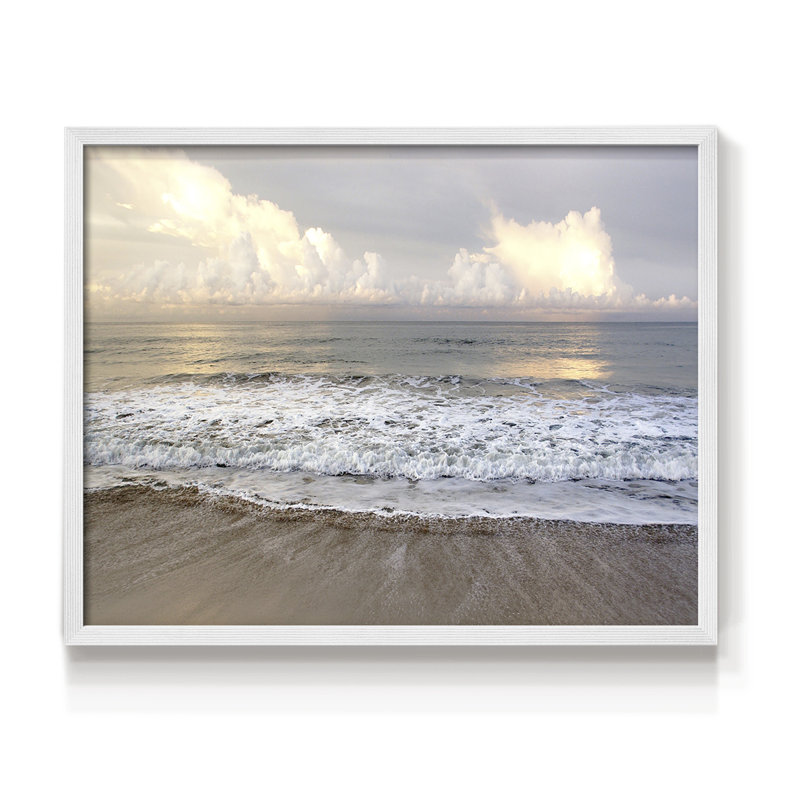 Ebbings Wave - Imprimé encadré - Restickable, H 16 po x l 20 po, Blanc