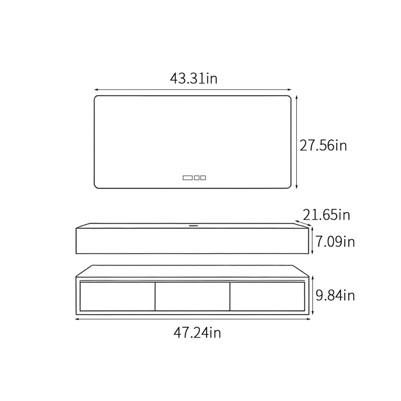 Armoire de salle de bain exquise, 47"