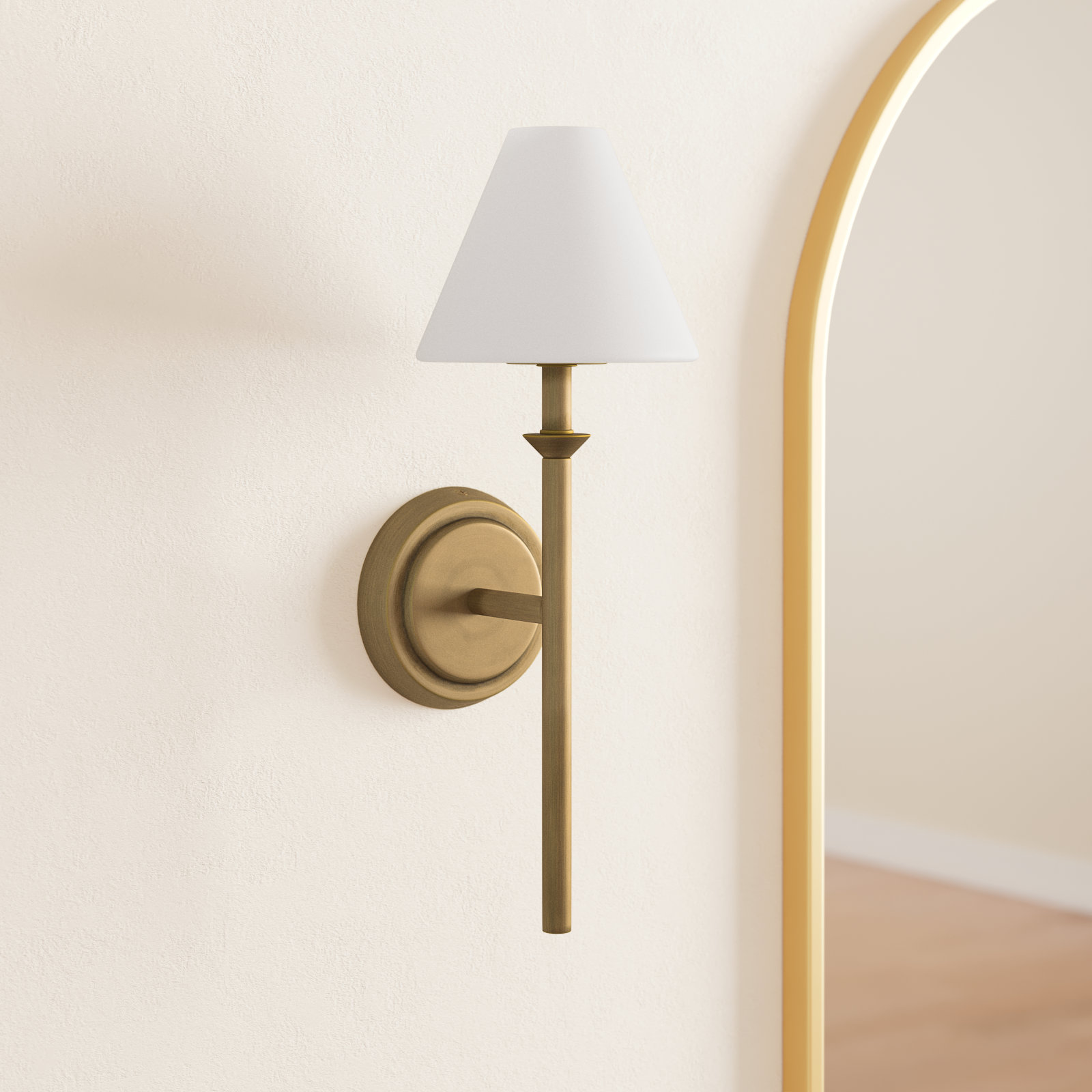 Greta Opal Glass Vanity Light by Hinkley, Gold
