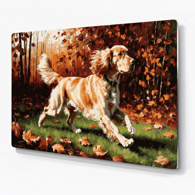 «Dogs Sussex Spaniel», art mural en métal brun