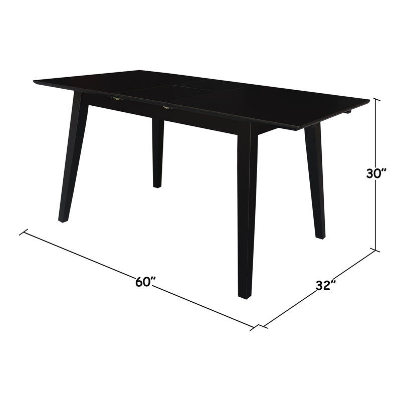 Ensemble de salle à manger à rallonge papillon en bois massif Selena, 5 Pieces: Table, 4 Chairs