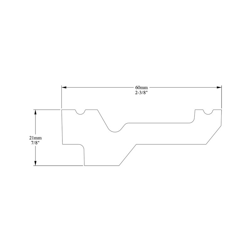 0.75'' H x 78.75'' W x 2.38'' D Plastic Crown