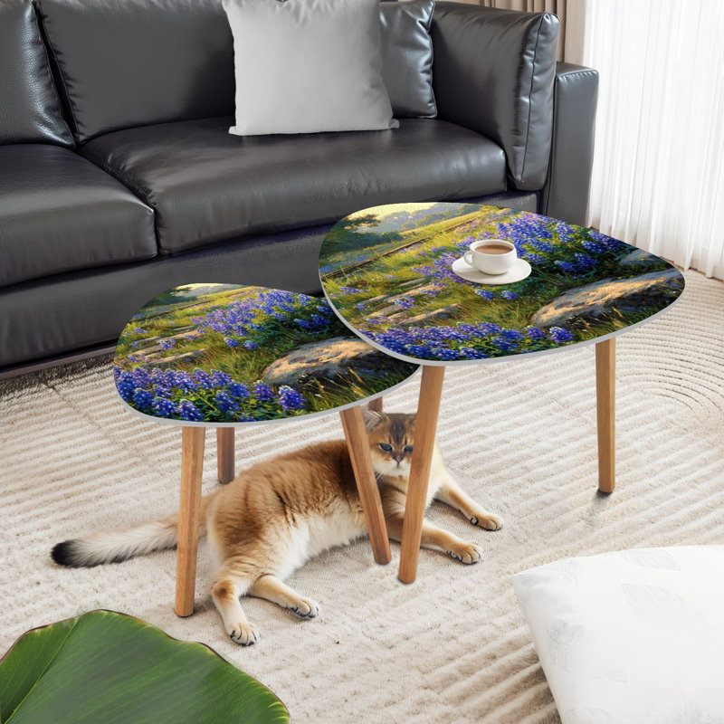 Ensemble de 2 tables basses gigognes Triangle