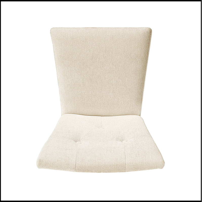 Ensemble de 2 chaises de salle à manger contemporaines rembourrées, crème, parfaites pour le confort et le style dans les salles à manger modernes