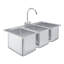 AmGood 10 in. x 14 in. x 10 in. Stainless Steel 3 Compartment Drop-In Sink. NSF