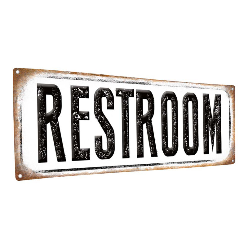Enseigne en métal vieillie, H 5,75 po x l 15,5 po x P 0,04 po