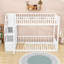 Lit superposé simple en bois avec escalier de rangement-1882680304