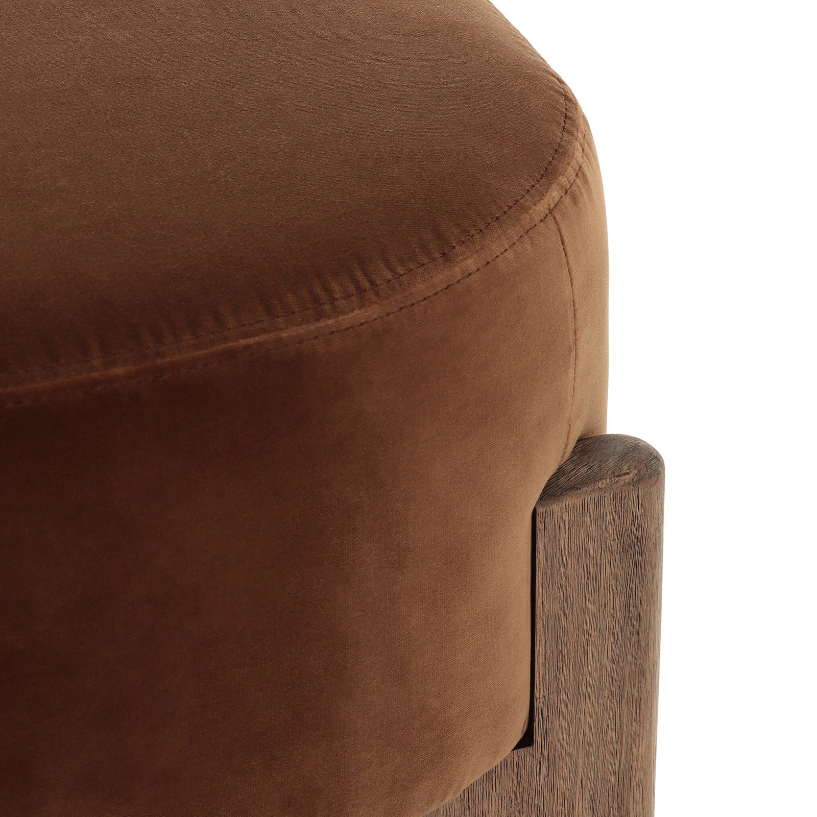 Modern Accent Stool, Cotton Blend, Surrey Ochre, 20.25" H x 22.5" W x 22.5" D