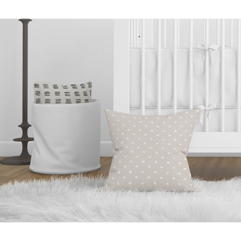 Coussin Leo, H 20 po x l 20 po, Pois taupe