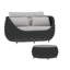 Ensemble de 2 pièces de canapé d'extérieur en aluminium thermolaqué tissé à la main avec table basse-914883149-914883138-913978125