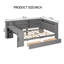 Lit plateforme double avec tablettes et tiroirs de rangement-297022870-297022864
