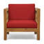 Siège club en bois de style Mid-Century avec rembourrage d'eau, 31,04 po x 26,21 po, 41,72 lb