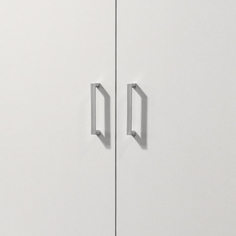 Boîte de rangement blanche à double porte 60 ", 3 tablettes, 2 réglables, armoire de fabrication en panneau de particules pour l'organisation, hauteur, réglable