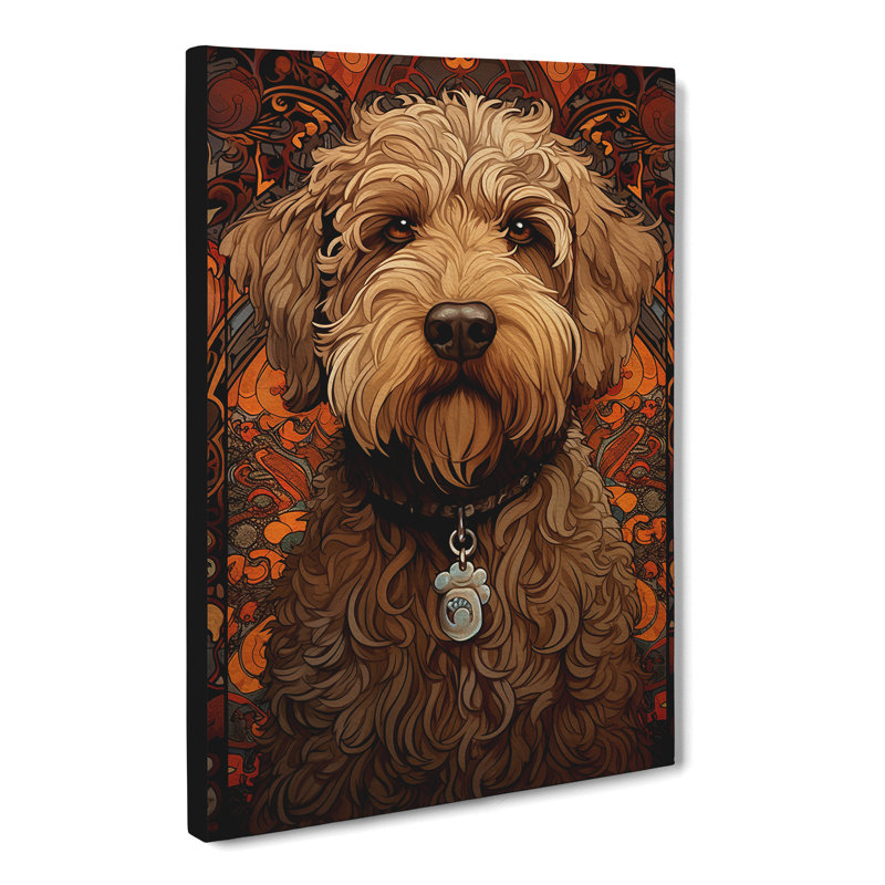 Labradoodle Deco - Wrapped Canvas, 50cm H x 35cm W x 3cm D