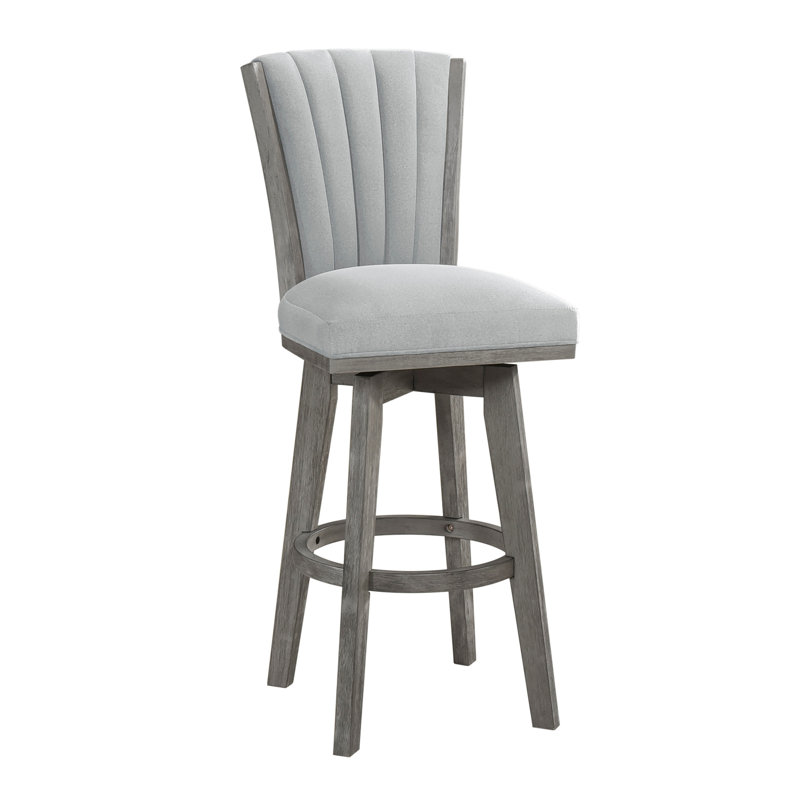 Chaises de pub de style pub en velours gris - structure en bois massif, pivotant à 360 degrés, construction transitionnelle, revêtement