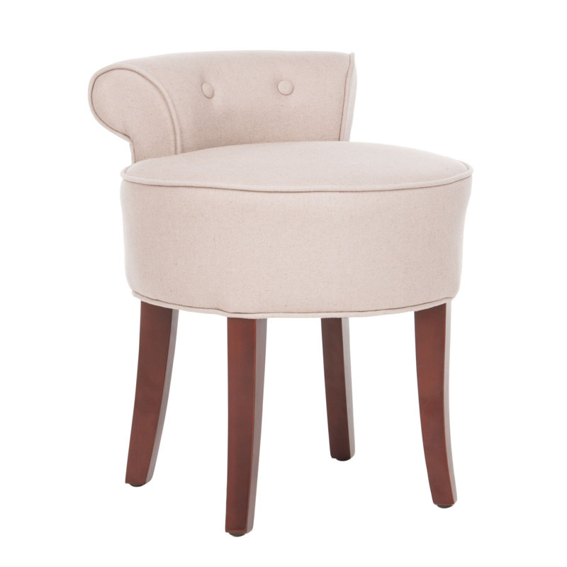 Tryphosa Solid Wood Accent Stool, Blush Pink