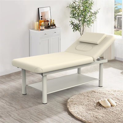Milija 75" Professional Massage Table Beauty Lash Facial Care Bed Tattoo Spa Bed With Metal Legs