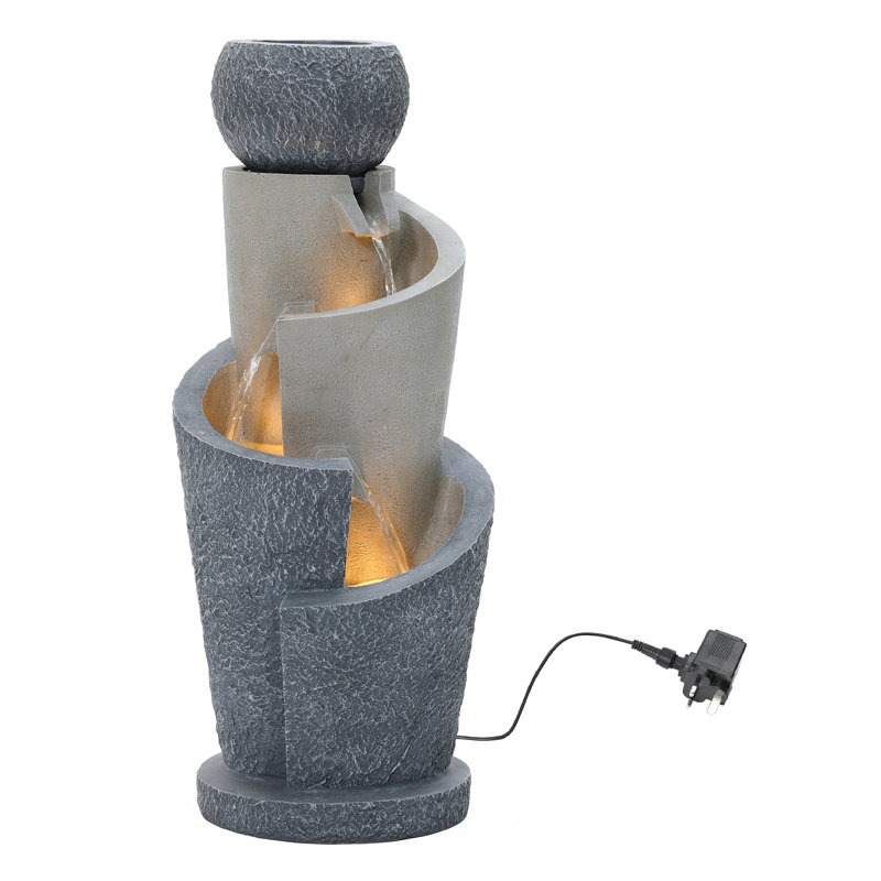 Weather Resistant Floor Fountain with Light