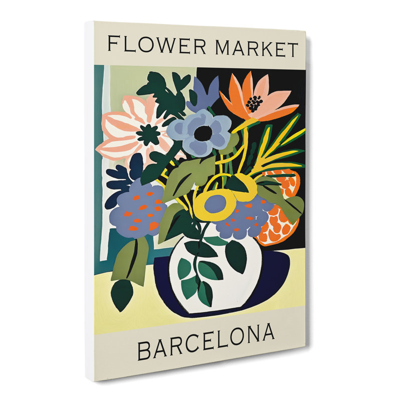 XMKTMKT-104 Barcelona Flower Market Exhibition No.8 - Wrapped Canvas Print, 50cm H x 35cm W x 3cm D