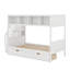 Lit simple superposé au dessus d'un lit double avec tablettes, escalier de rangement et 2 tiroirs-1966202040