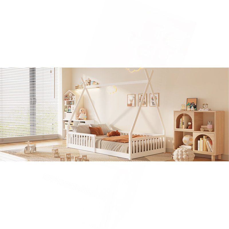 Lit de jeu Adonnis Kids Montessori, Lit simple, Blanc 1