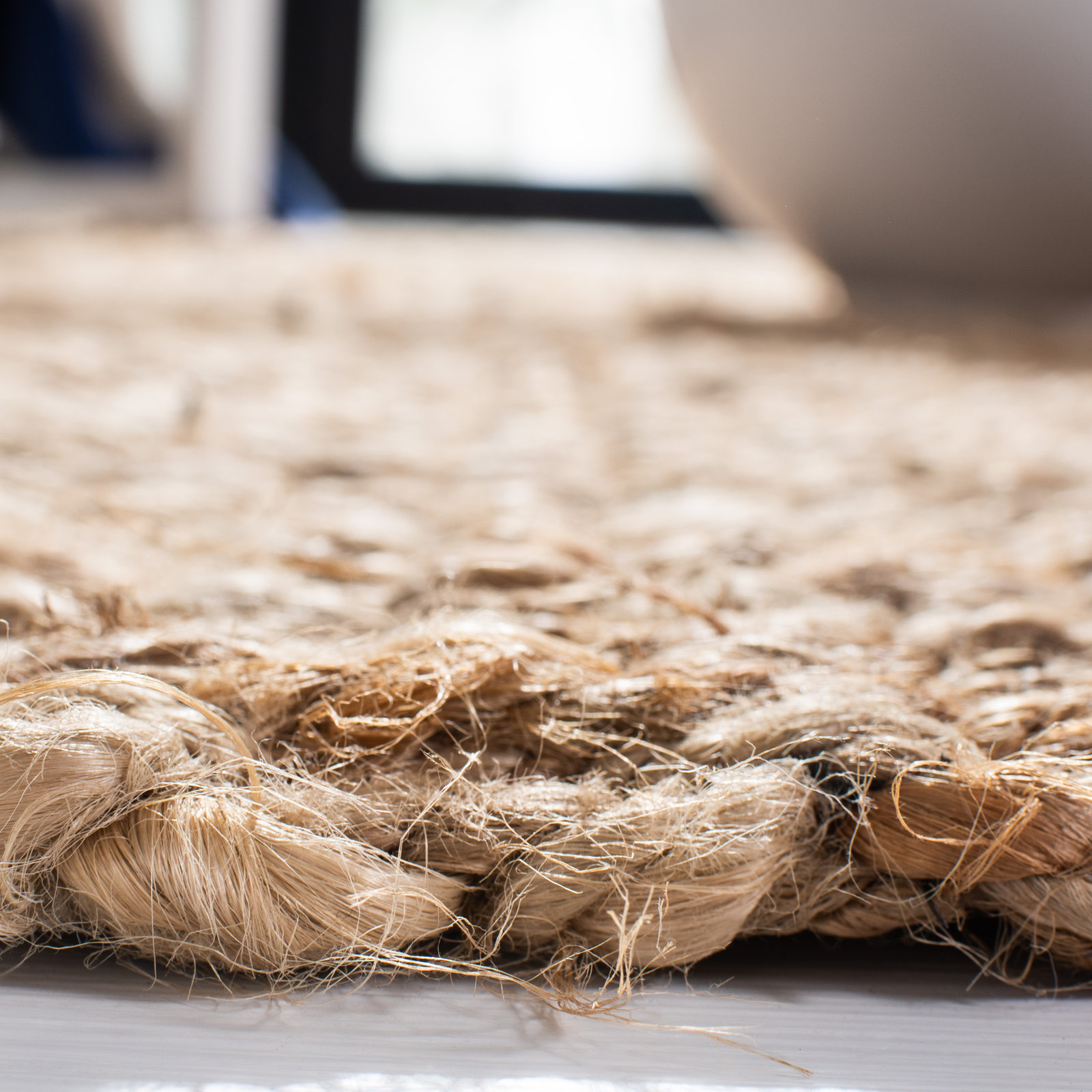 Parkerfield Handmade Flatweave Jute/Sisal Natural Area Rug, Runner 2'6" x 12'