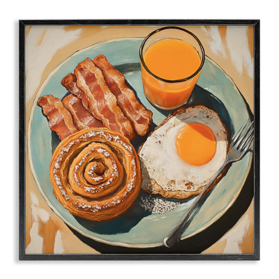 Cinnamon Roll Breakfast Framed Giclee, design by Tina LeCour