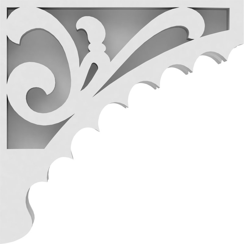 1 7/8"W X 22"D X 22"H Genova Architectural Grade PVC Corbel, 22" H x 22" W x 1.875" D, PVC