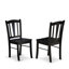 L'ensemble 3 pièces de table et chaises de cuisine comprend une table de salle à manger ronde avec piédestal et 2 chaises en bois massif, noir et cerisier-1715758401-1715758402-1715758403