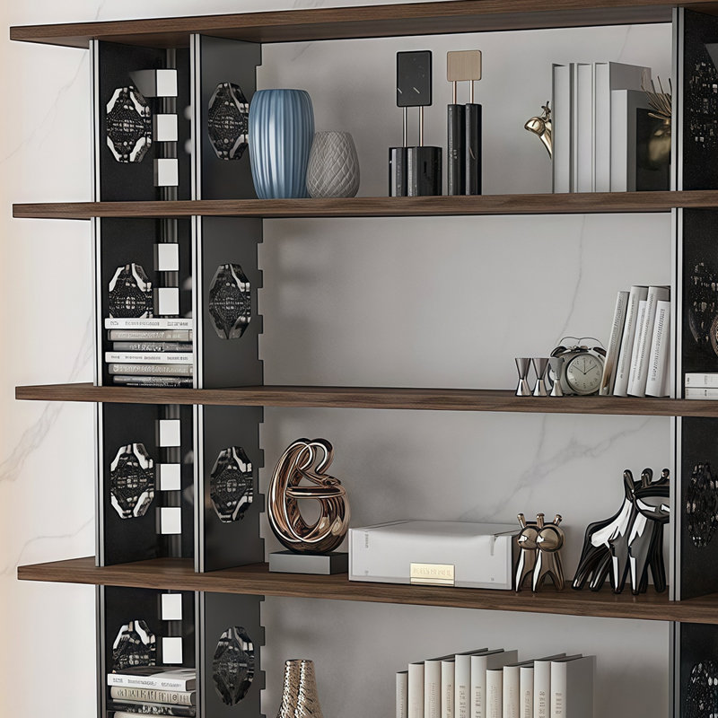 Bibliothèque classique de style rétro, (6 tablettes) H 78,7 po x l 62,9 po x P 13,7 po
