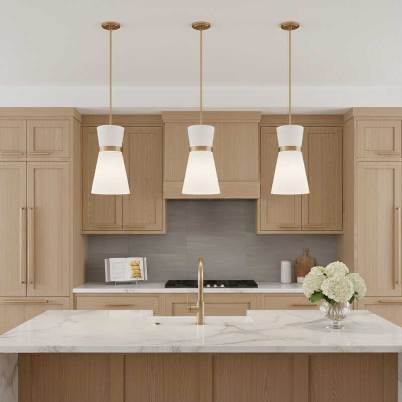 Ayyaan 1 - Light Single Pendant, Satin Brass, Satin Brass/White