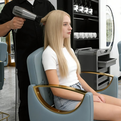 Chaise de salon hydraulique pivotante à 360 ° - Fauteuil de coiffeur professionnel avec pompe