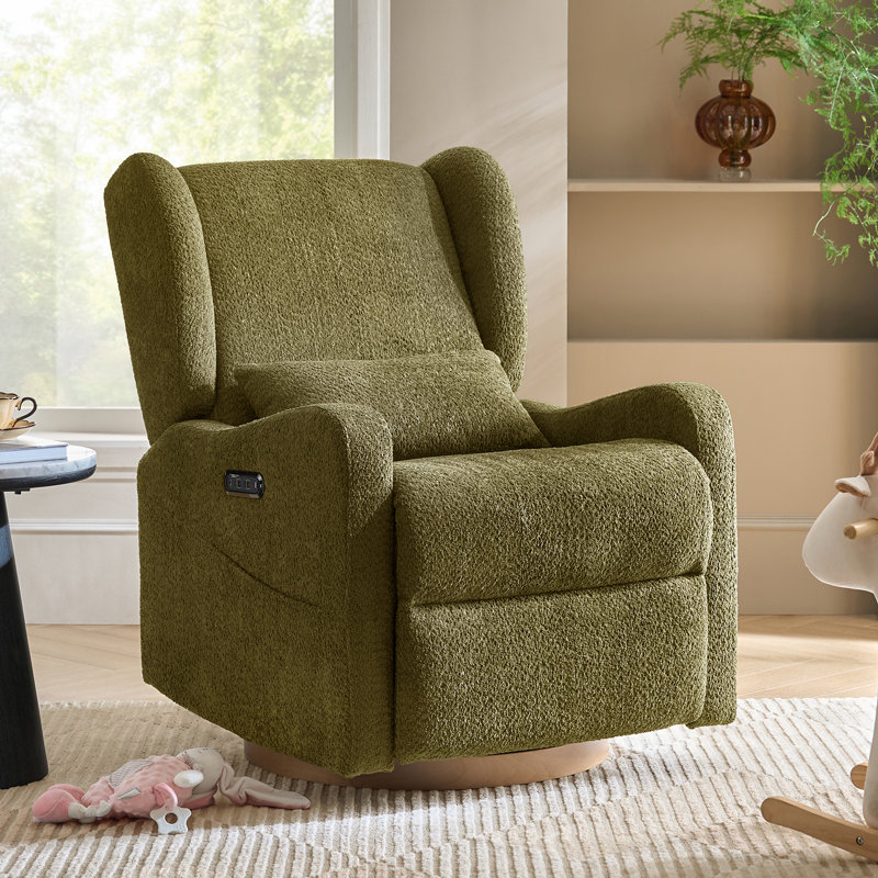 Fauteuil inclinable électrique oscillant l 29,5 po Ceandra avec veilleuse, Moss