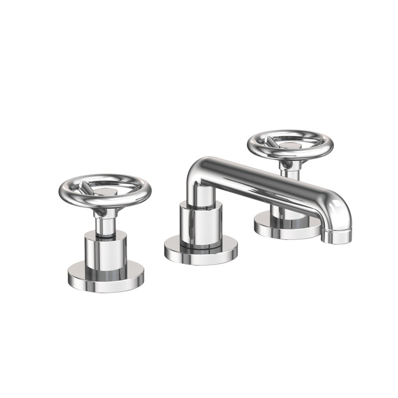 Slater Widespread Bathroom Faucet with Drain Assembly, Polished Chrome